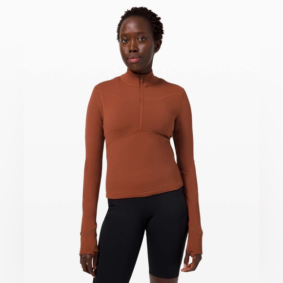 lululemon athletica Tops - Lululemon Rulu™ Running Cropped 1/2 Zip
Dark Terracotta
